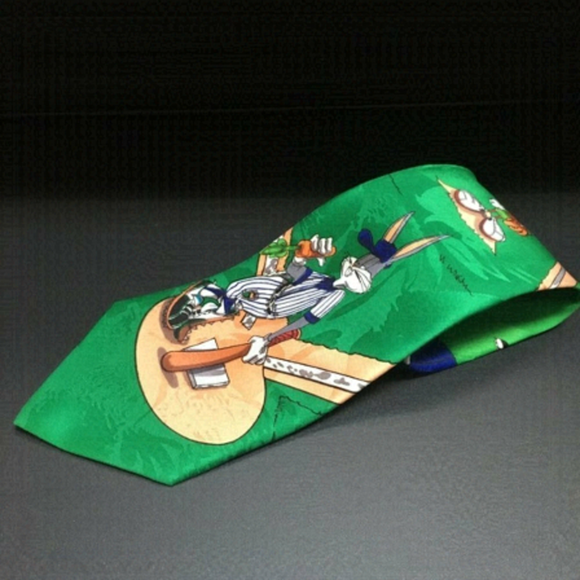Warner Bros. Other - VINTAGE Looney Tunes Mania 1993 Vintage Neck Tie - Bugs Bunny & Baseball